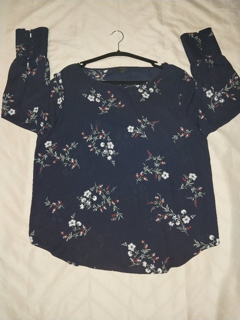 Ann Taylor Floral Long-Sleeve Blouse Size XL